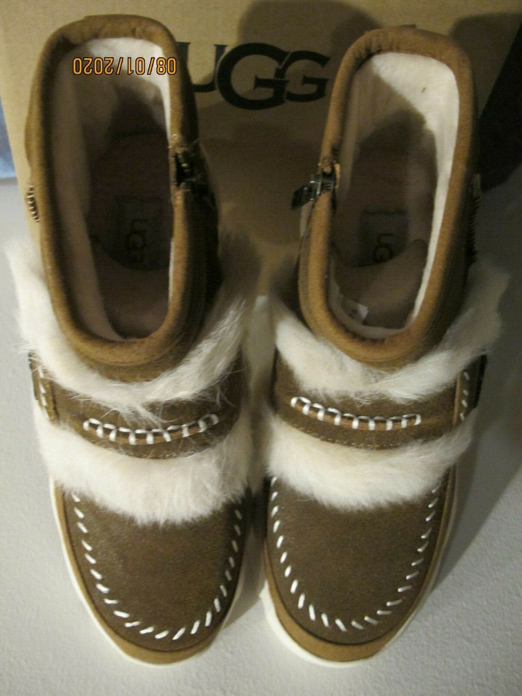 Ugg Australia Women’s Fluff Punk Ankle Boot Suede Sneaker Style 1107309 Size 7