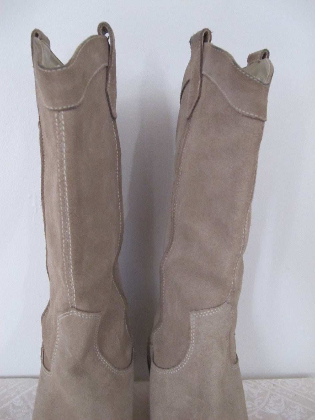 Chat Chat women's beige womens leather suede boots made in italy size 7