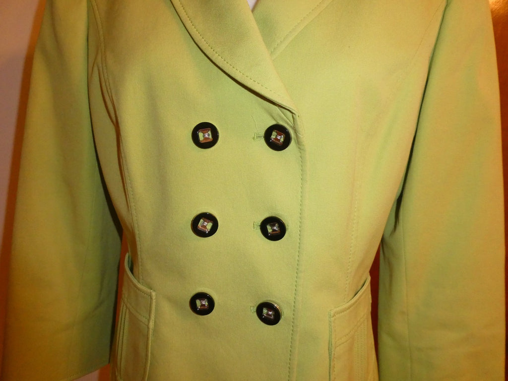 Tahari Arthur S. Levine Women's Blazer Jacket Lime Green Cotton Stretch Size 8