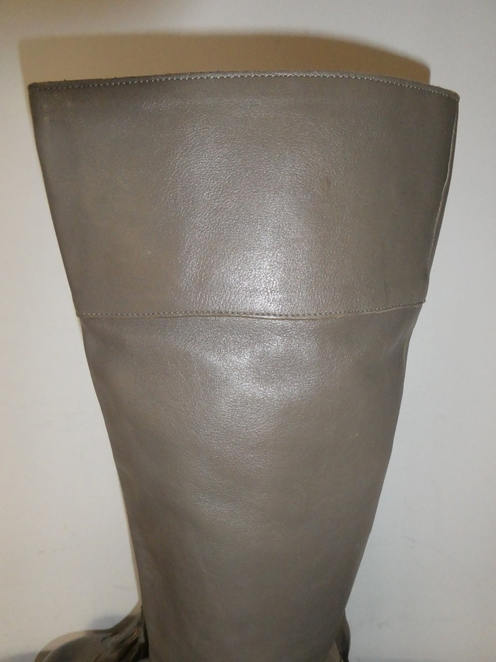 Lucky Penny Tall Fringe Boots Women’s 7.5B Gray Taupe Leather Knee High Boho