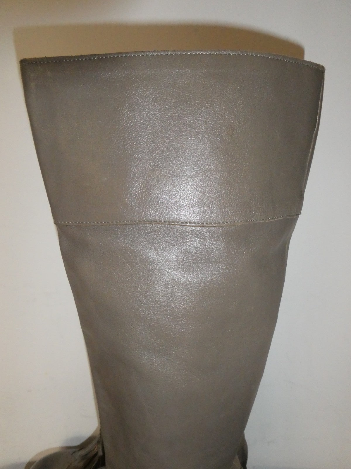 Lucky Penny Tall Fringe Boots Women’s 7.5B Gray Taupe Leather Knee High Boho