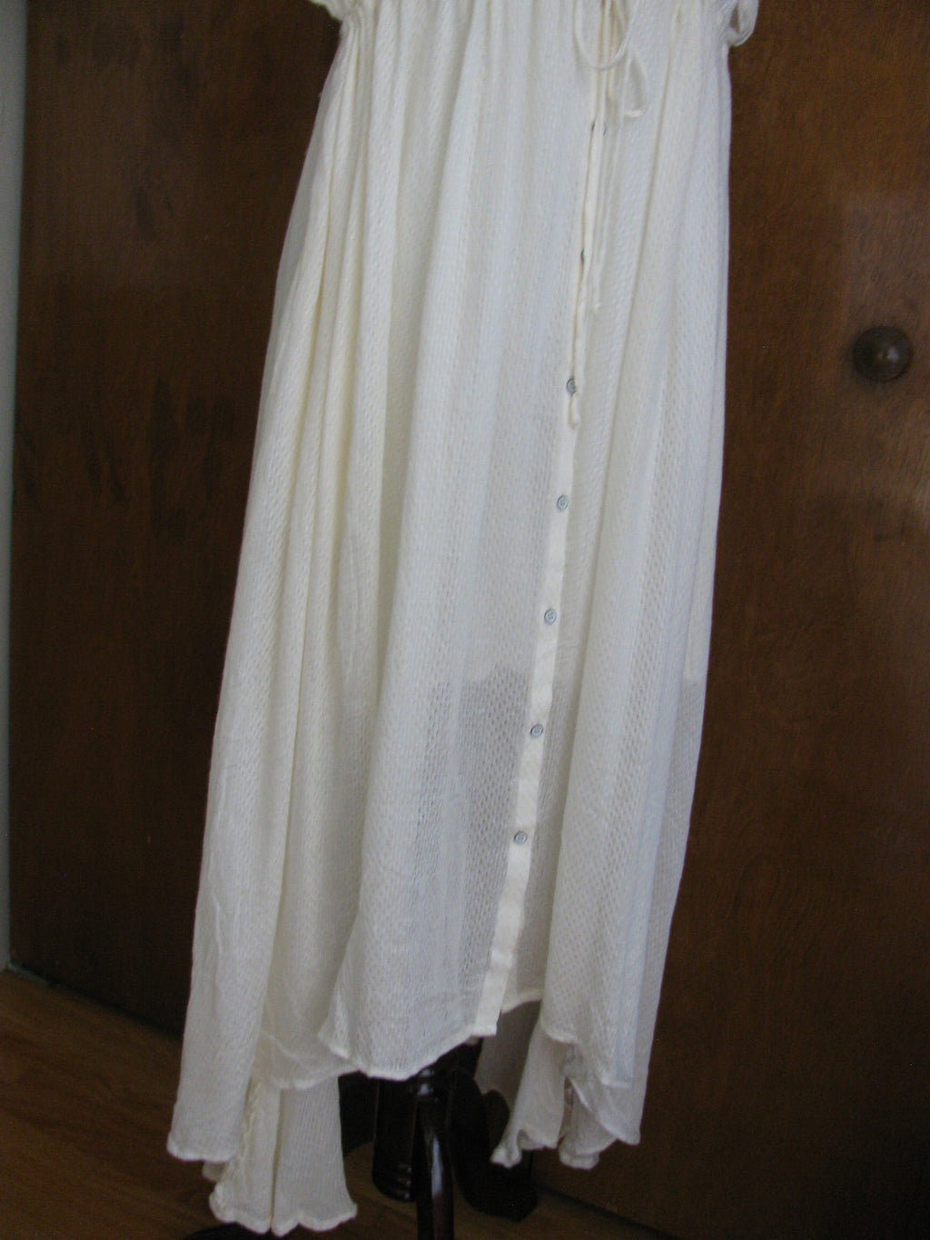 Free People women's off white soft rayon lined asymmetrical hem dress Small New