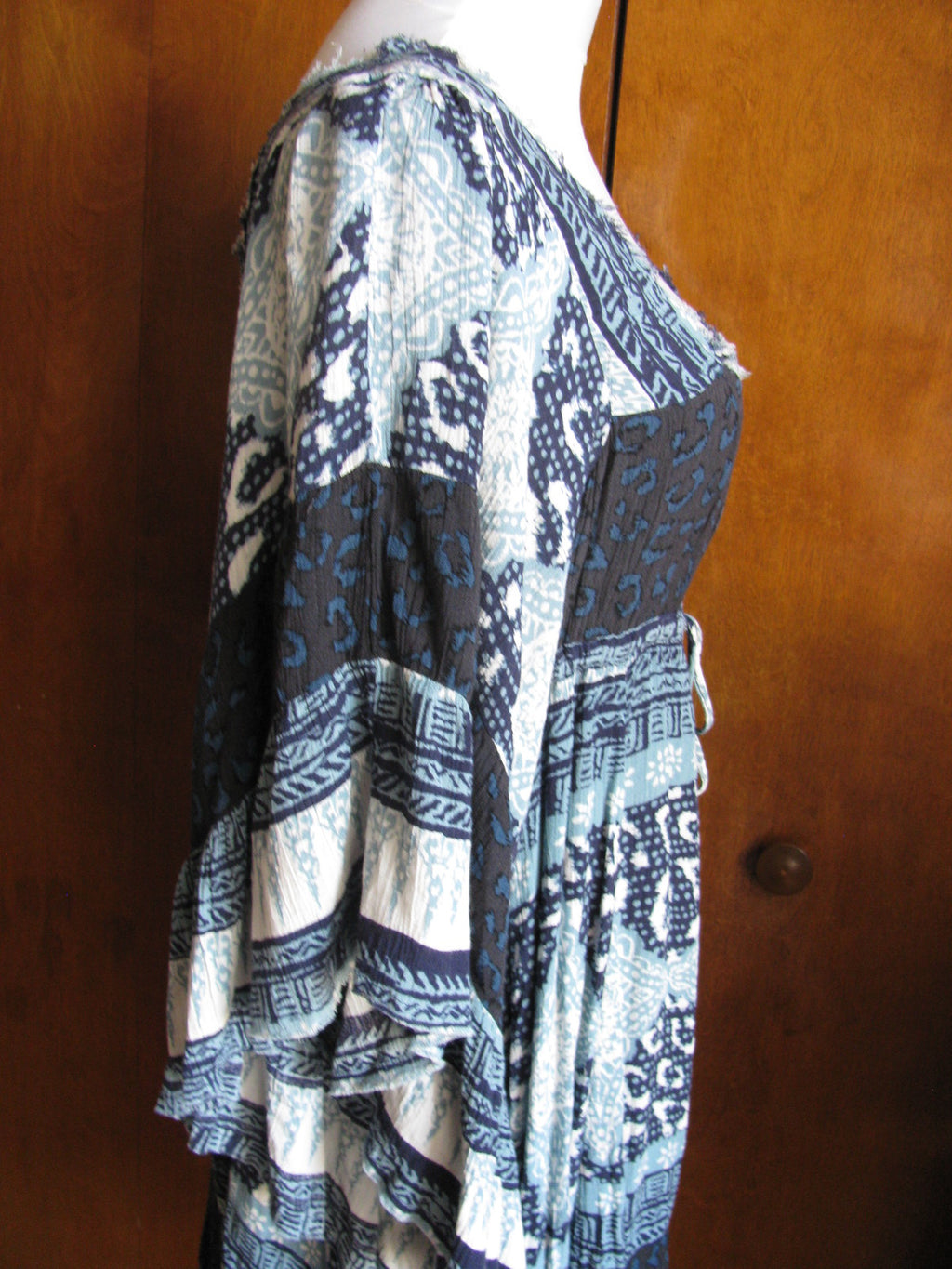 Free People womens blue relaxed fit short lined soft rayon NWT dress size Small 
