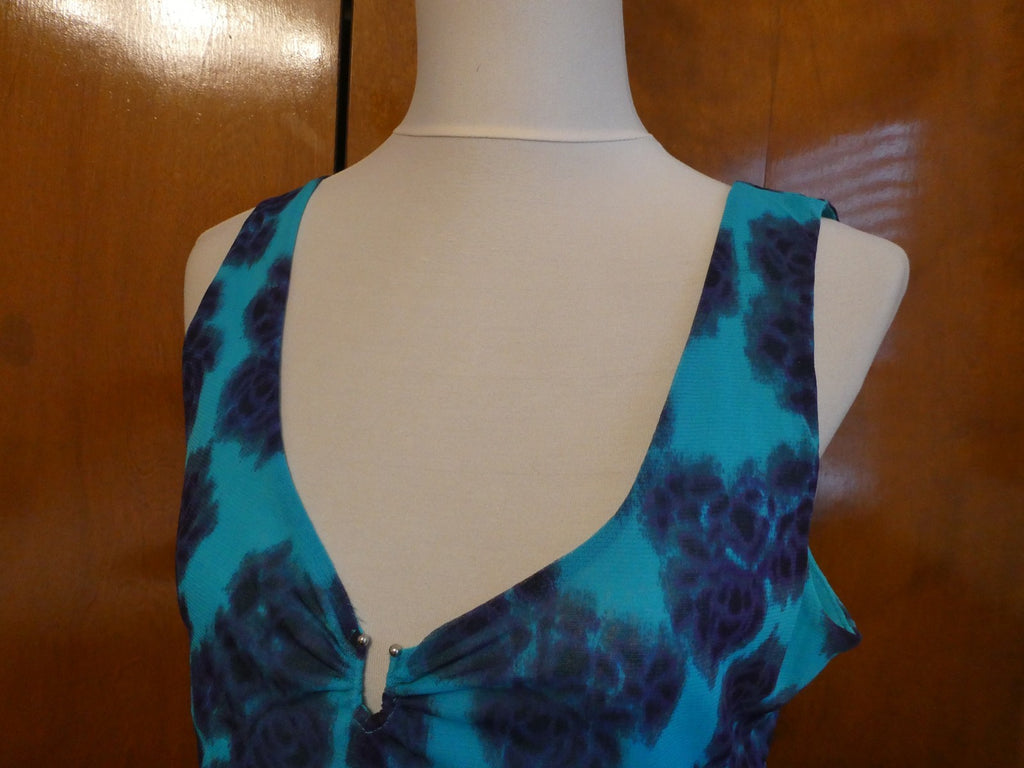 New York &Company women's stylish green/navy top size large