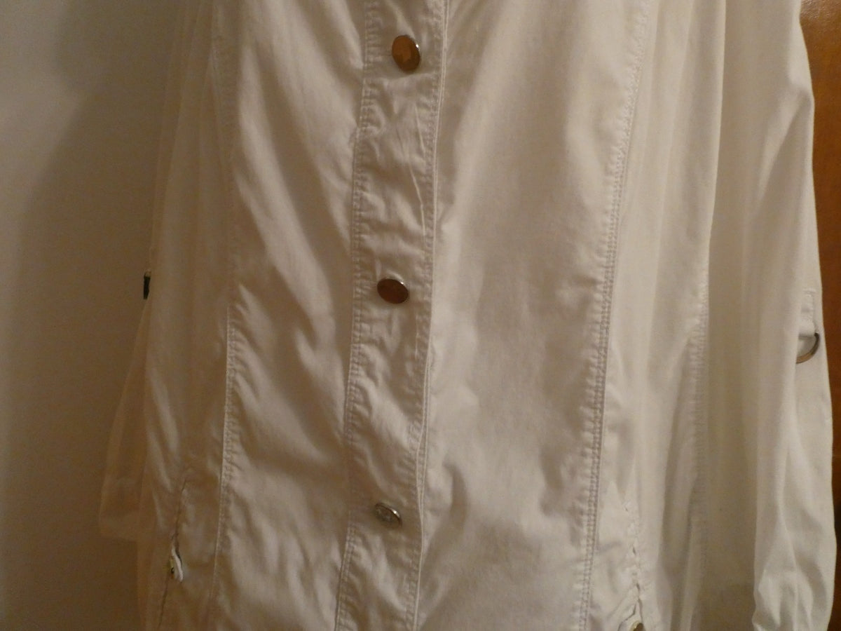 NWT Charter Club Womens Long Sleeves Jacket With Belt White Size 1X