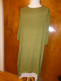 GRACILA Women’s Green/Ivory ¾ Sleeves Two Layer Long Dress 5X 