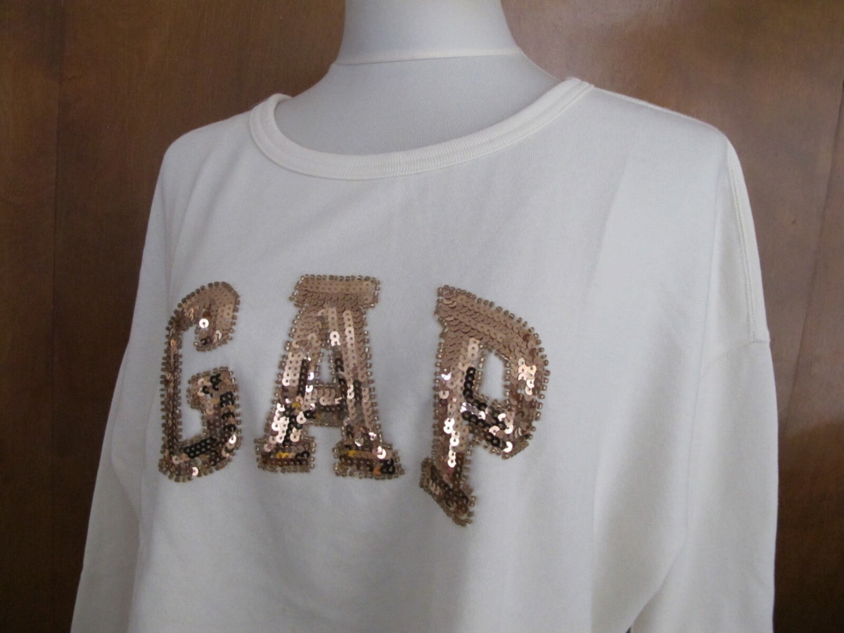 Gap Women's Flannel Cotton Off White Sweater Size Large 
