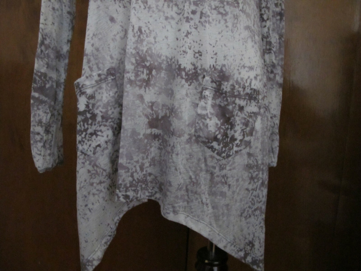 Vivienne Vivienne Tam Asymmetric Gray Tunic Long Top Size Medium 