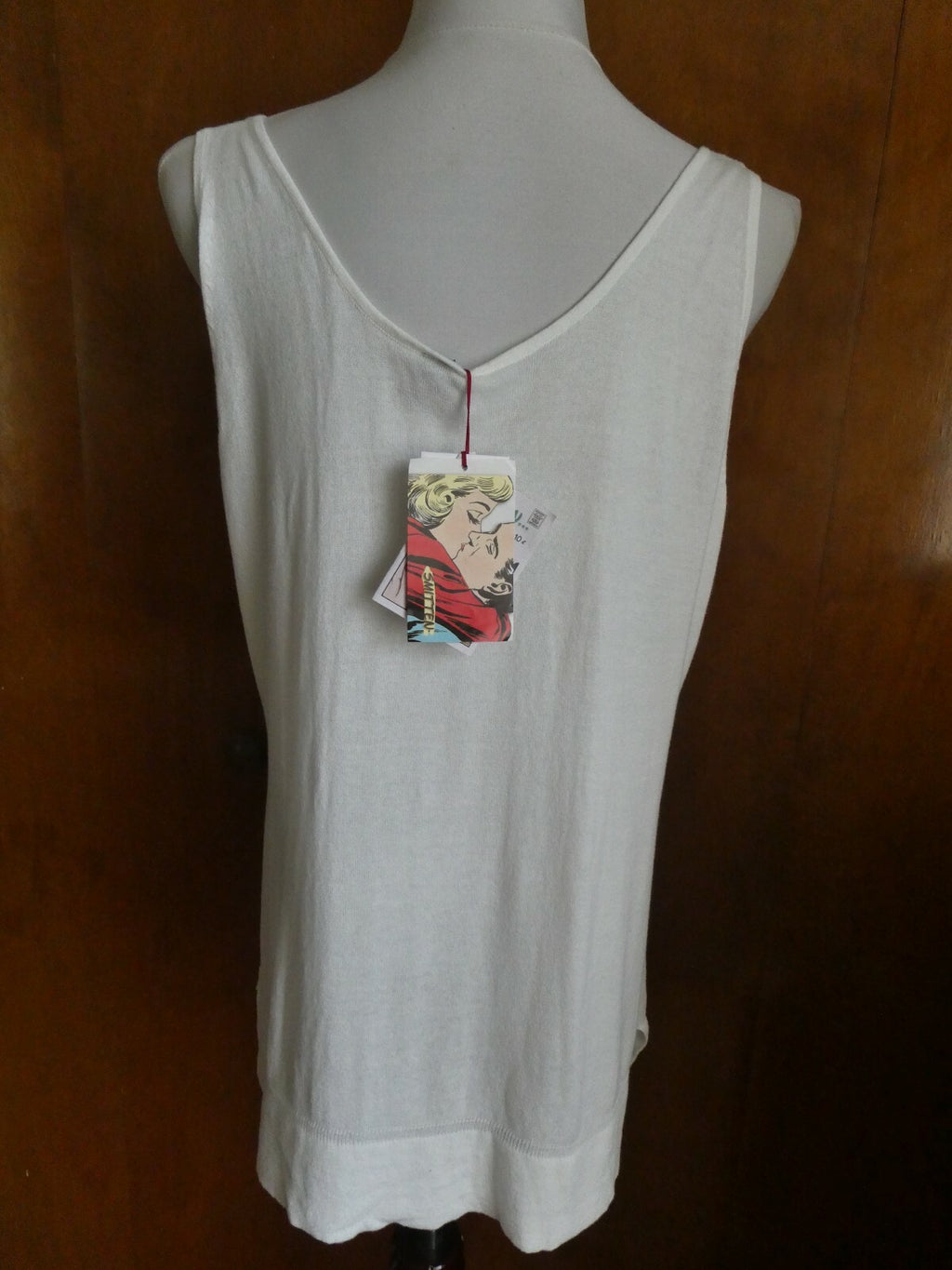 Smitten women's ivory soft cotton top size Large Style# S030236LM