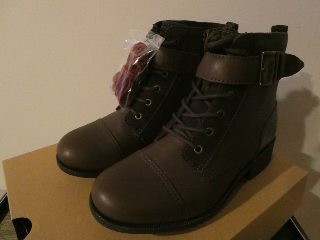 Ugg Australia Women's Jaidyn Brown Leather Combat Ankle Boots USA 7, USA 8, USA9