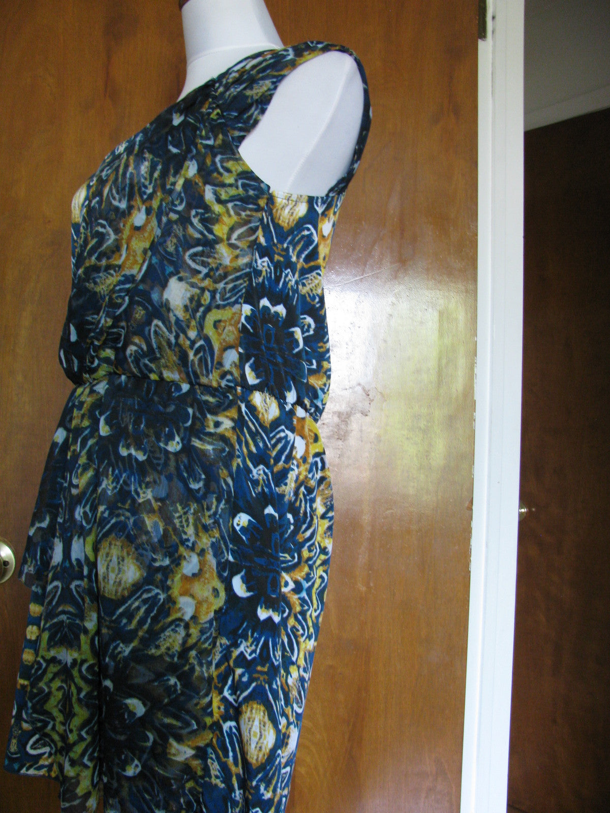 Buffalo women’s one shouldered teal combo mini dress size large NWT