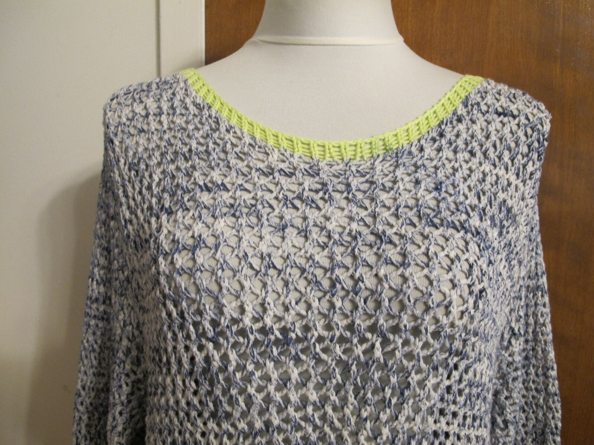 Two By Vince Camuto Women’s Gray Loose Knit  Cotton Sweater Xlarge 