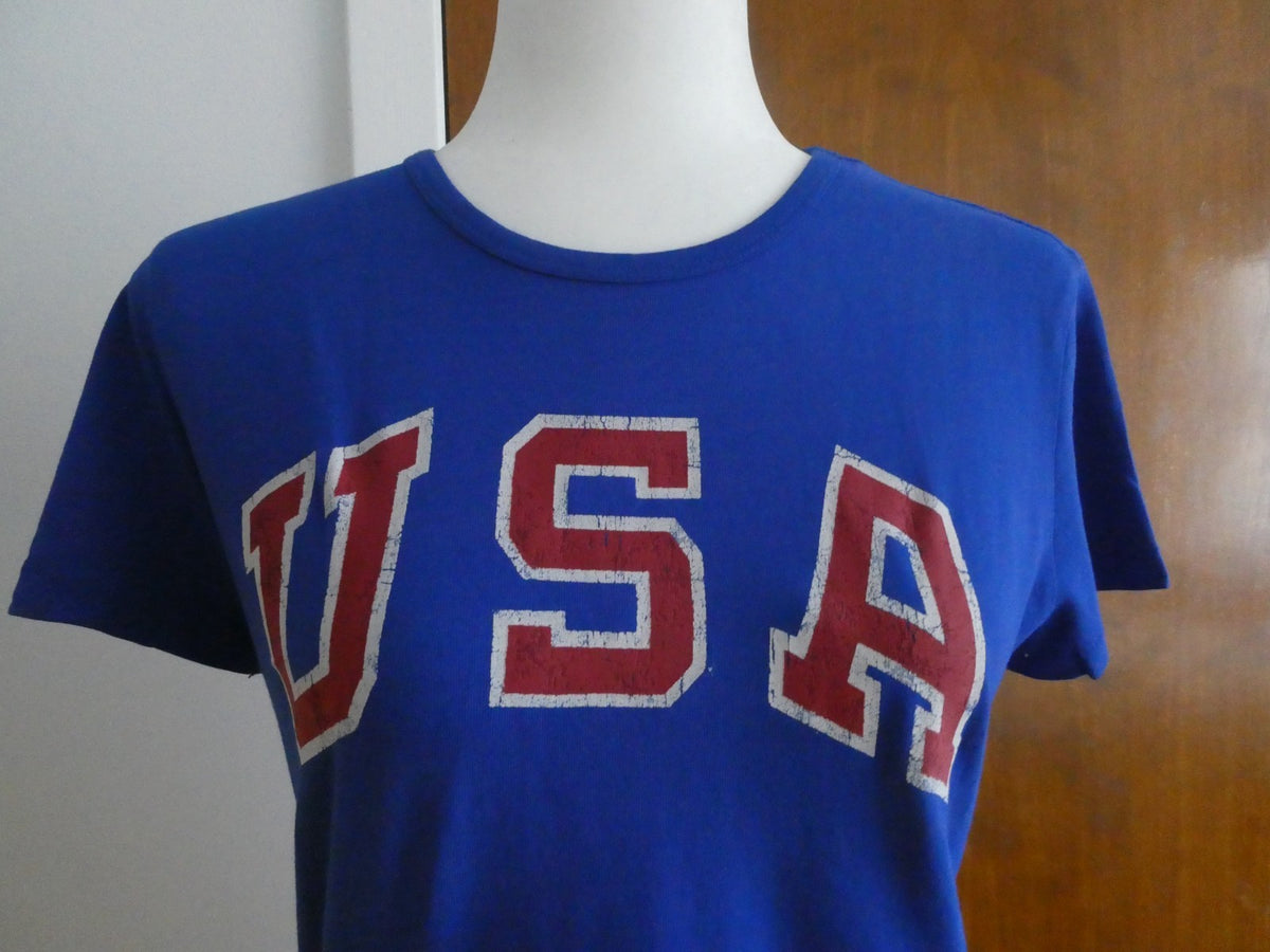 Polo Ralph Lauren 2016 Team USA Olympic T-Shirt Women Blue/Red Cotton Authentic