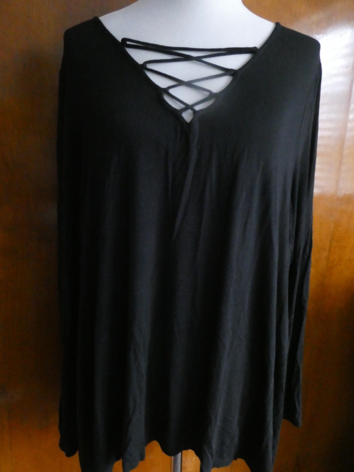 Old Navy Women’s Asymmetric Black Viscose Long Sleeves Tunic Top Size Xlarge