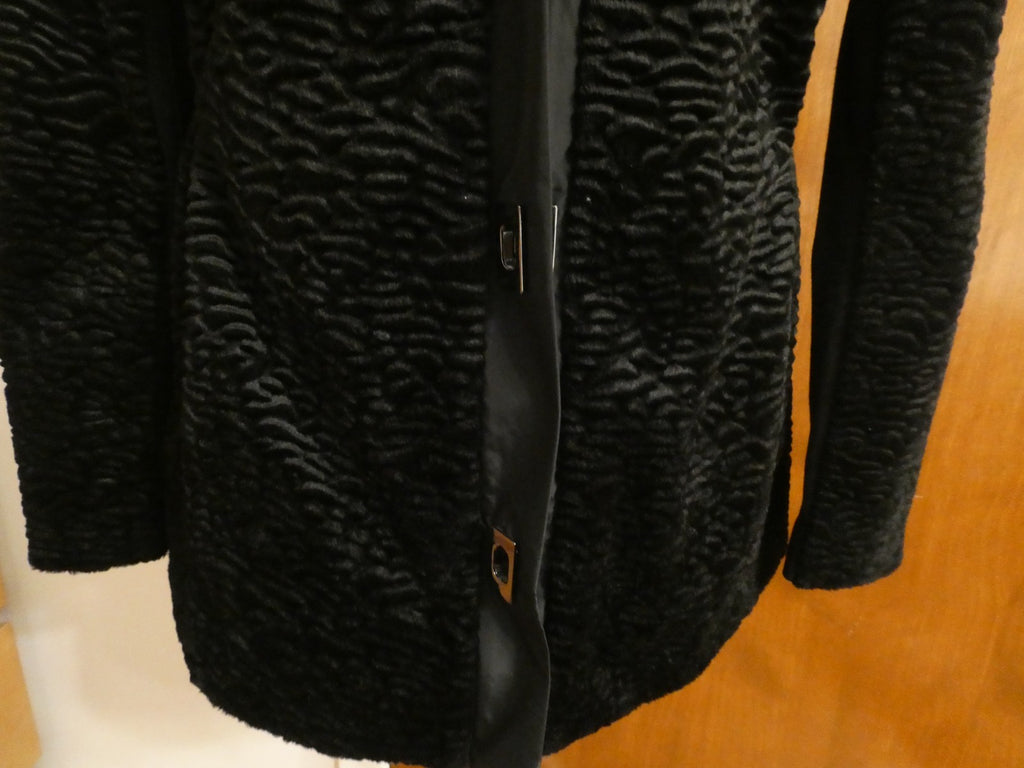 Carol Anderson By Invitation Women Textured Velour Black Jacket Toggle Buttons S