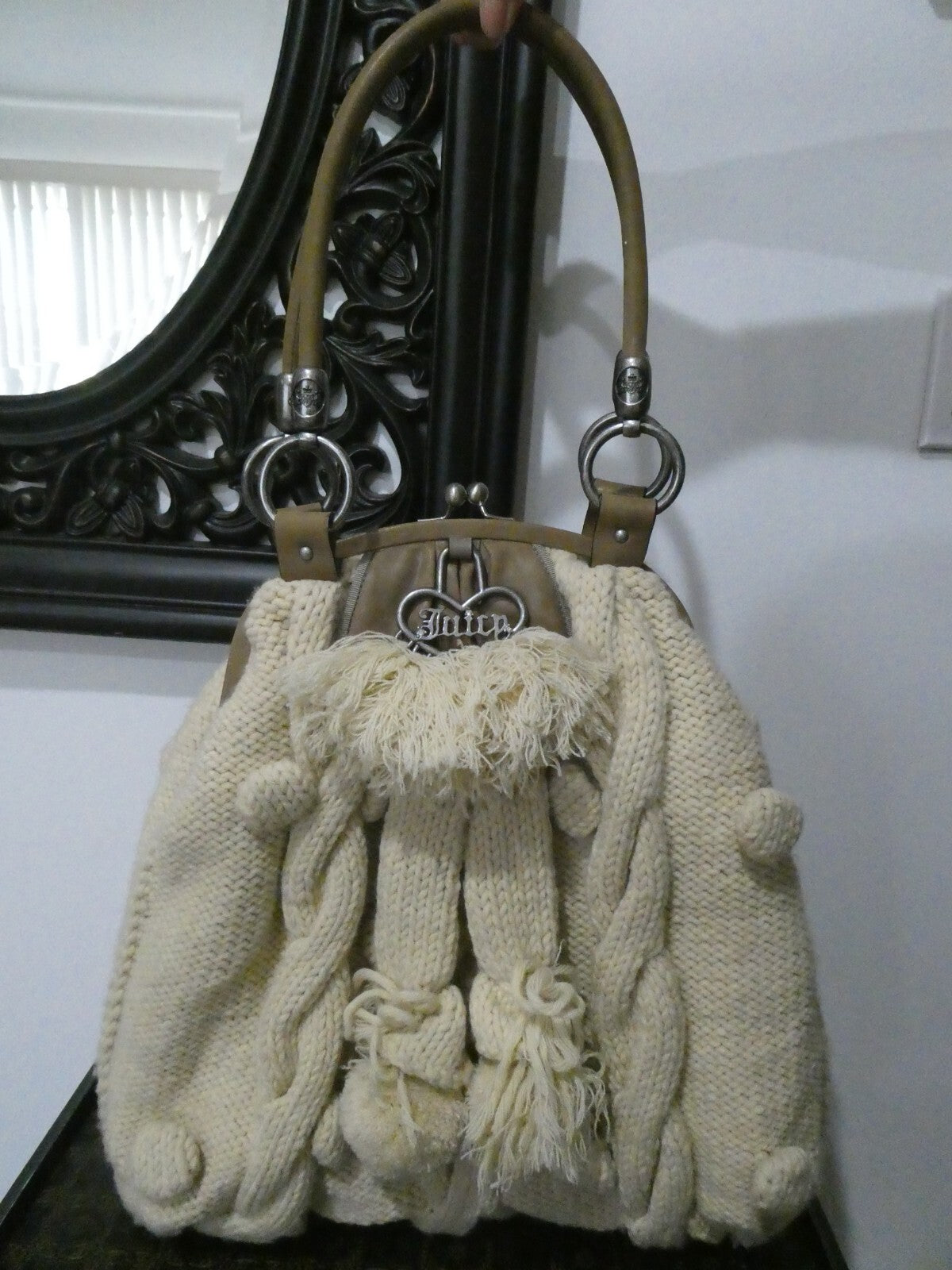 Juicy Couture Women’s Beige Knitted Large Shoulder Bag