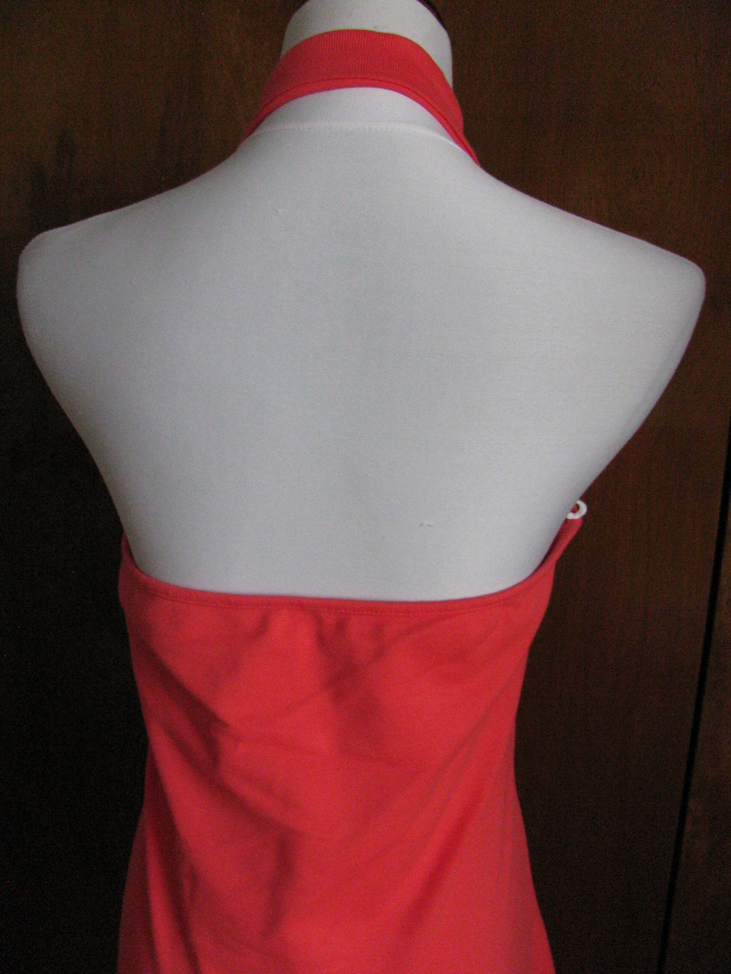 Lacoste women's red cotton halter dress US12/Euro44 NWT 