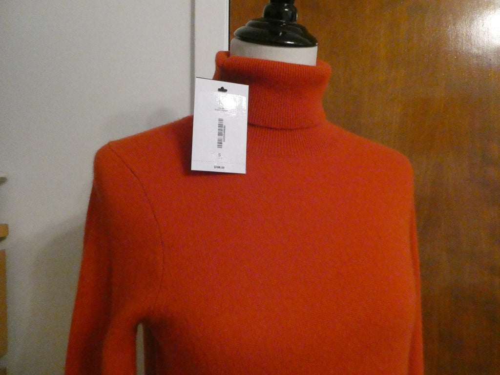 Bloomingdale's Cashmere Turtleneck Sweater Burnt Orange Women's Size S NWT $188
