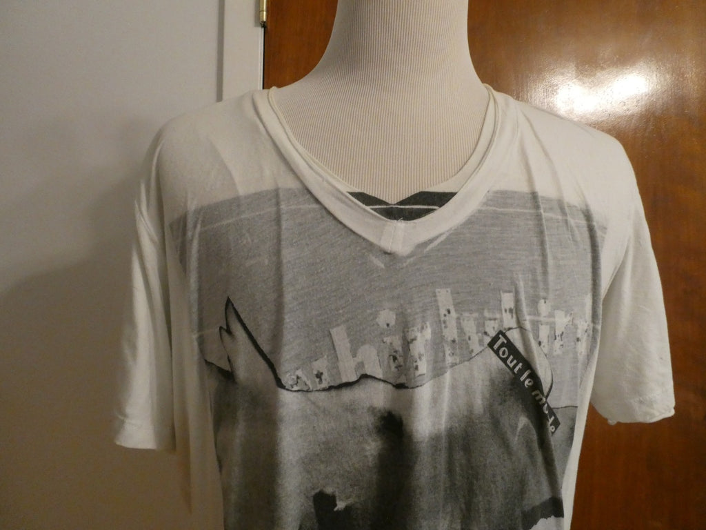 Second+Sunday Men White Graphic T-Shirt Soft Cotton Print Crew Neck XXL (fitsXL)