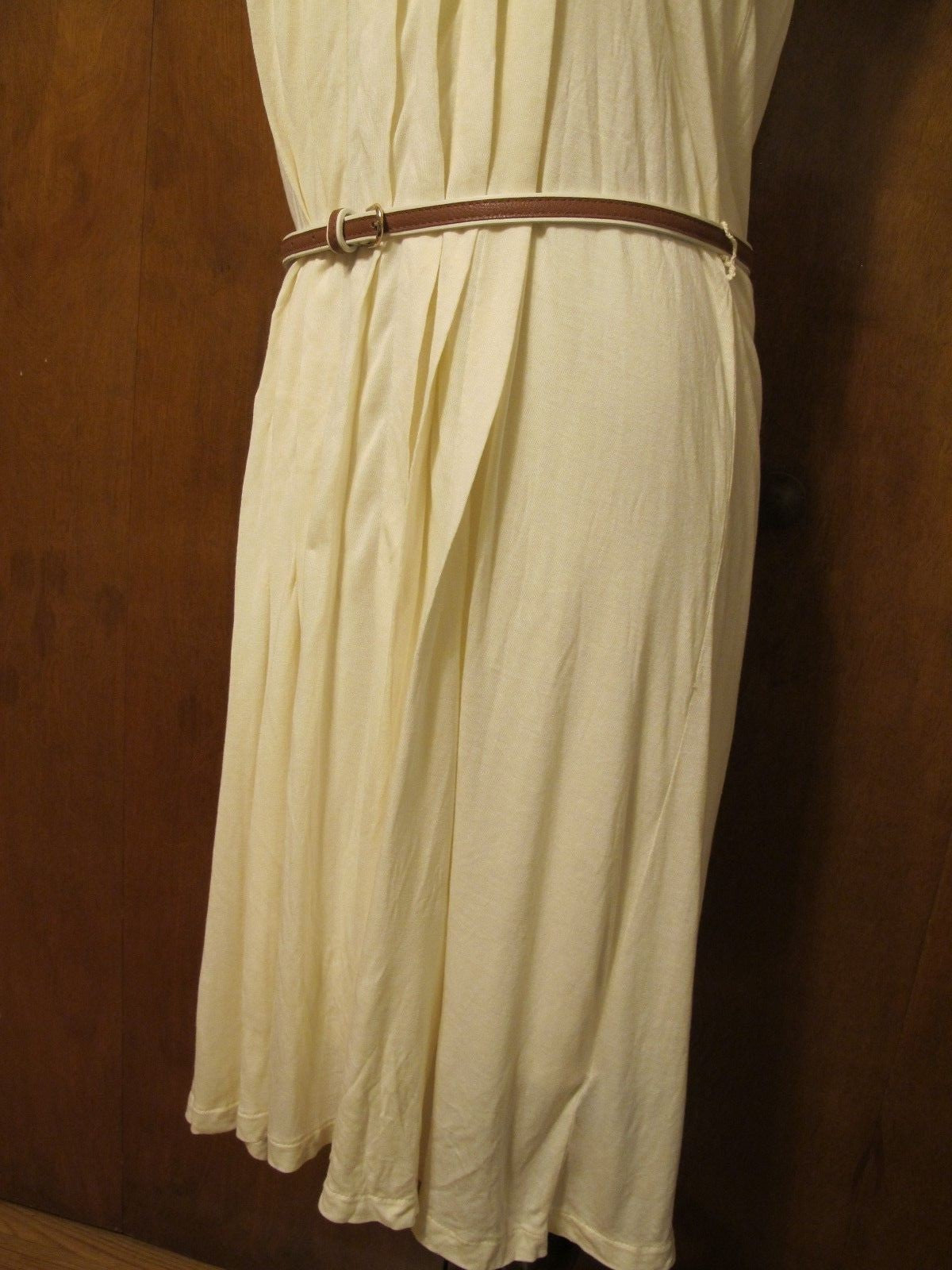 Ralph Lauren women's lined off white pleated dress 
