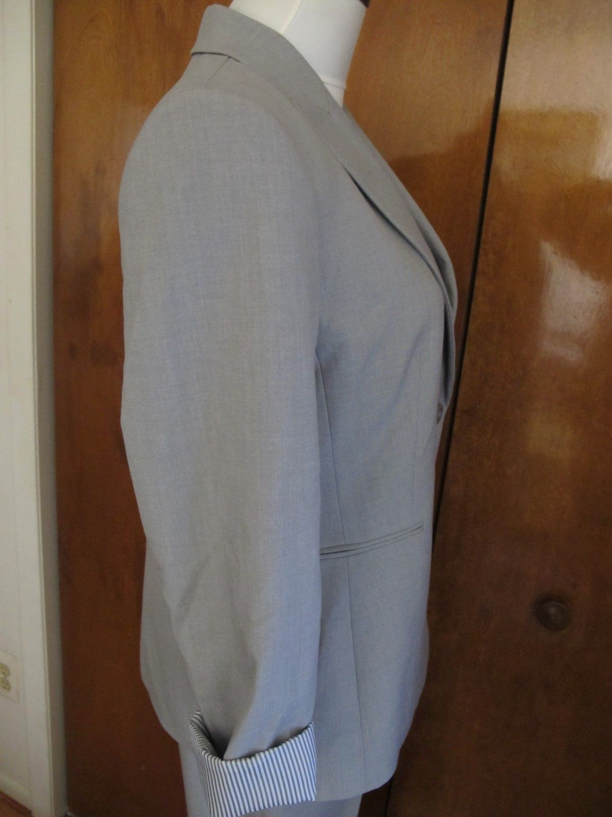 Tahari Asl Women’s Heather Gray Pant Suit Set New