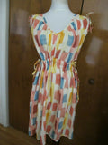 Anthropologie Lilka women’s multi-color cotton drawstring dress (run big)