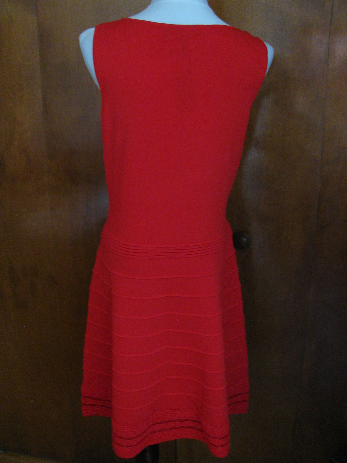Ralph Lauren's women’s red stylish detailed sheer front NWT dress size Large