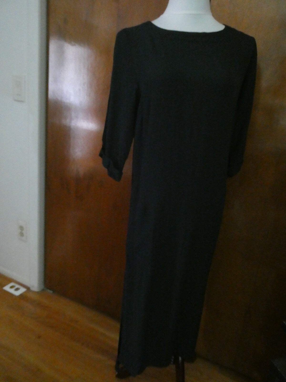 Anthropologie Holding Horses Women Black Casual Short Sleeves Midi Dress XS 