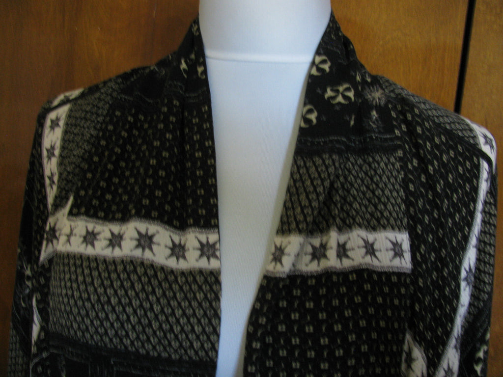 Free People Women's Black Combo Rayon Twilight Long Front Cardigan XS/S new