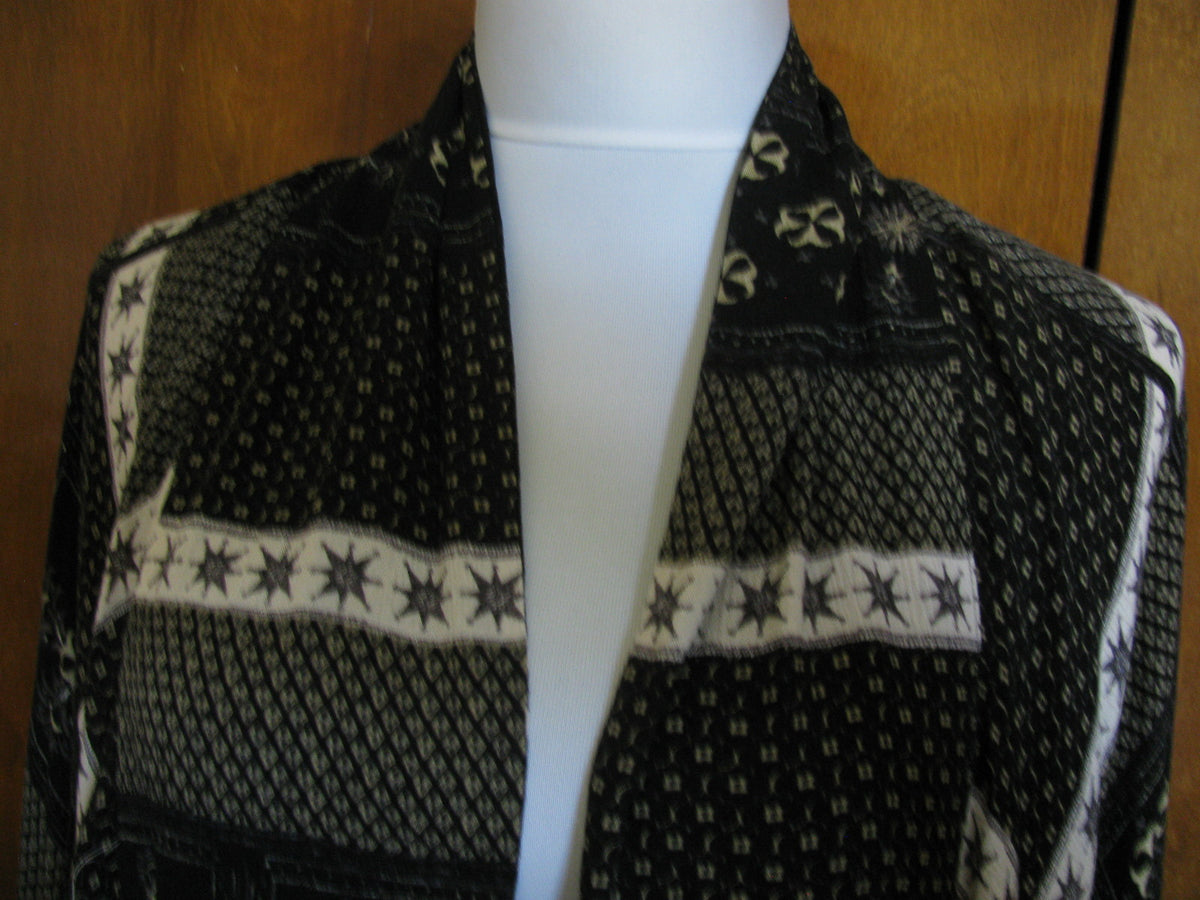 Free People Women's Black Combo Rayon Twilight Long Front Cardigan XS/S new