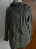 Forever 21 Women’s Olive/Khaki Cotton Hooded Coat Jacket Medium