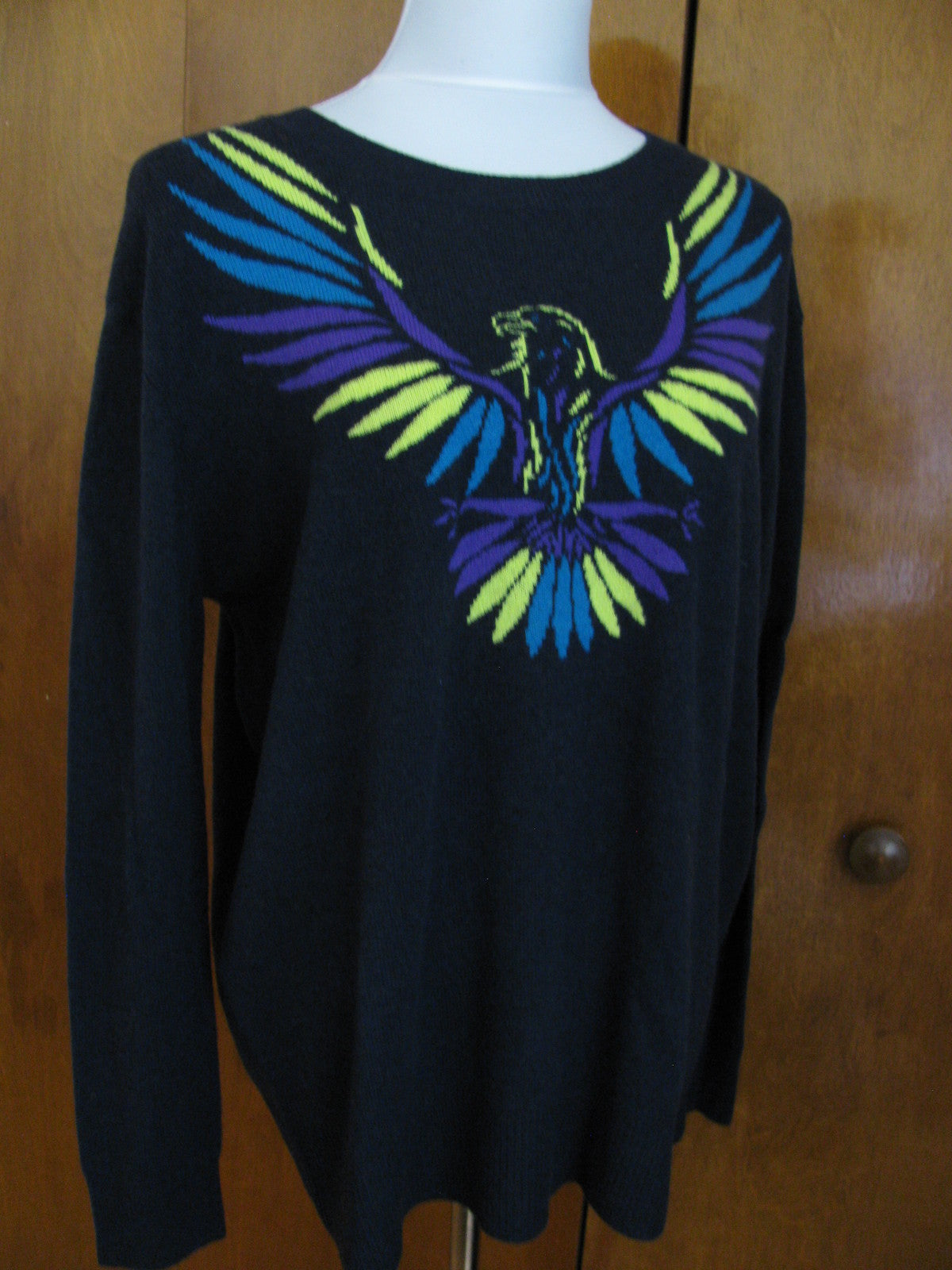 Aqua women's Navy Combo Cashmere Sweater New