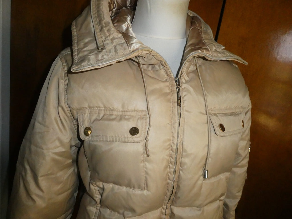 Jennifer Lopez junior girl's puffer zippered jacket coat beige size large