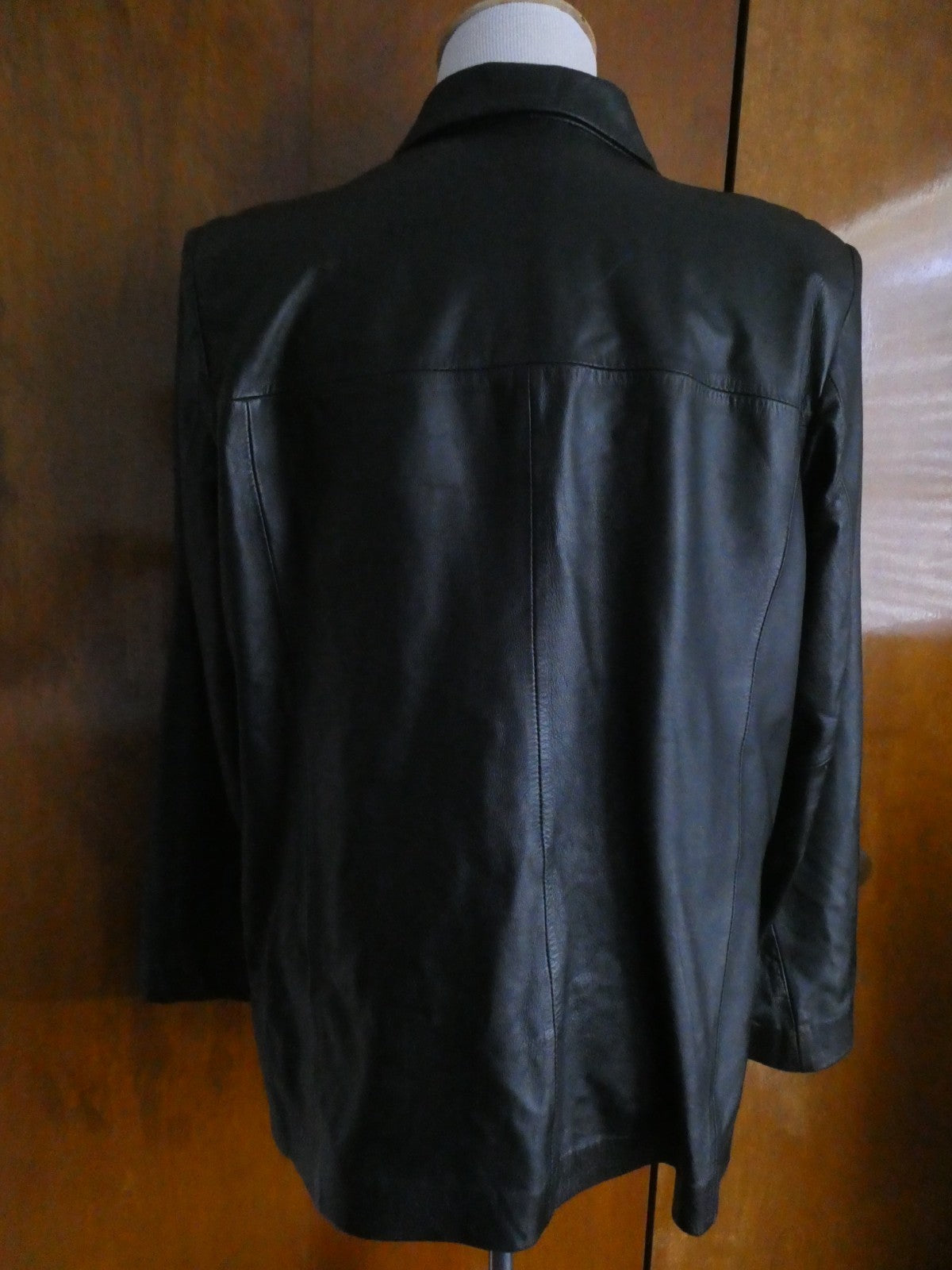 Style & Co Women’s Black Leather Jacket Coat Size XLarge