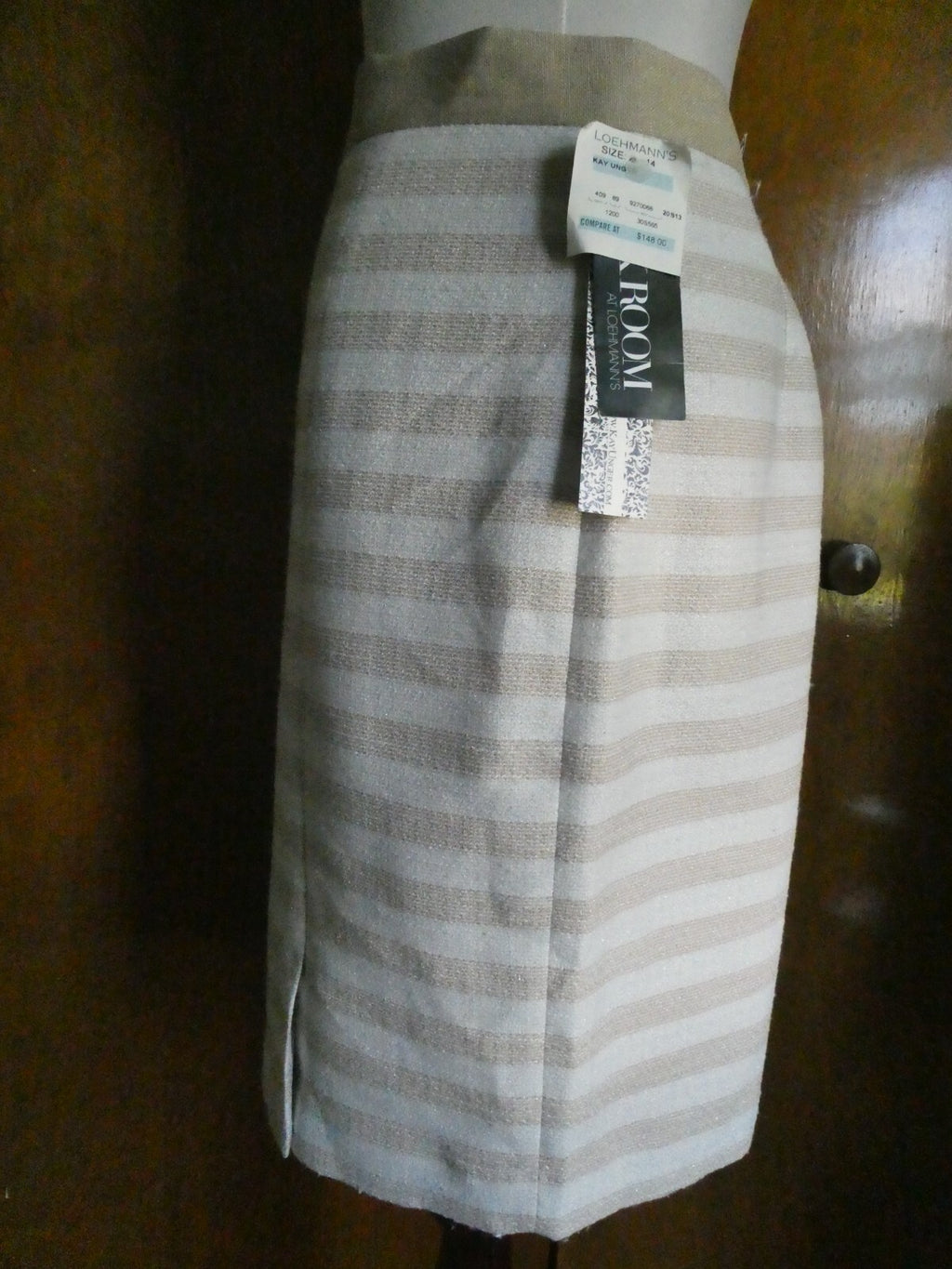 Kay Unger beige women's stylish lined skirt size 14