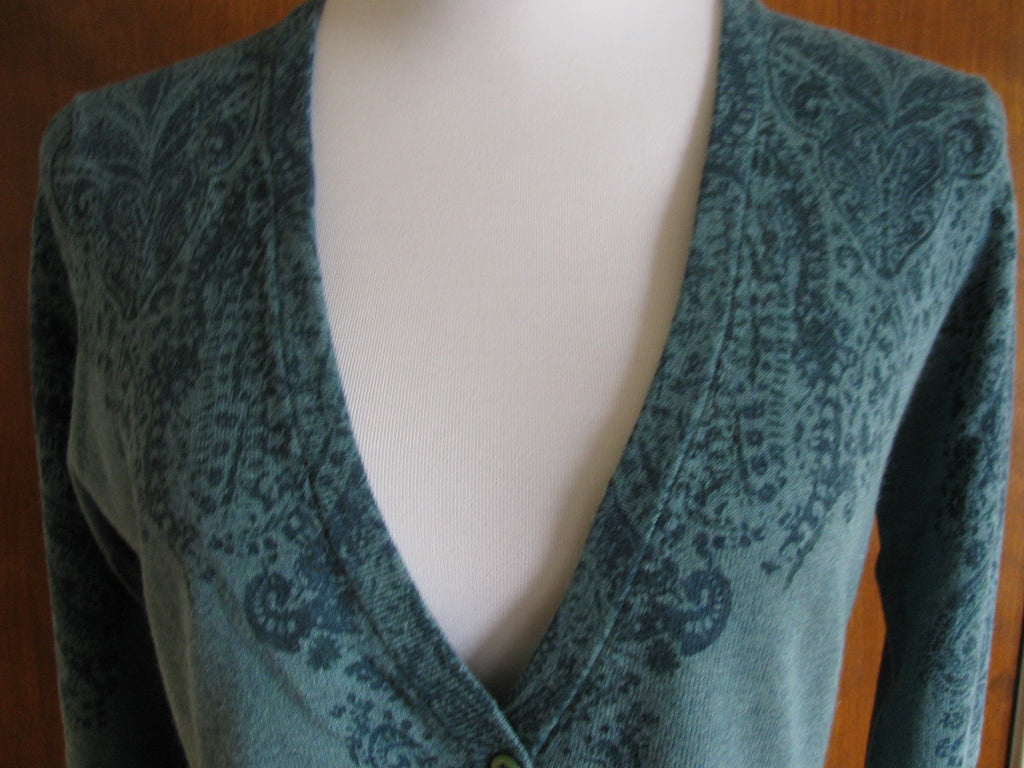 Eddie Bauer women cotton/viscose green stylish cardigan size medium NWT