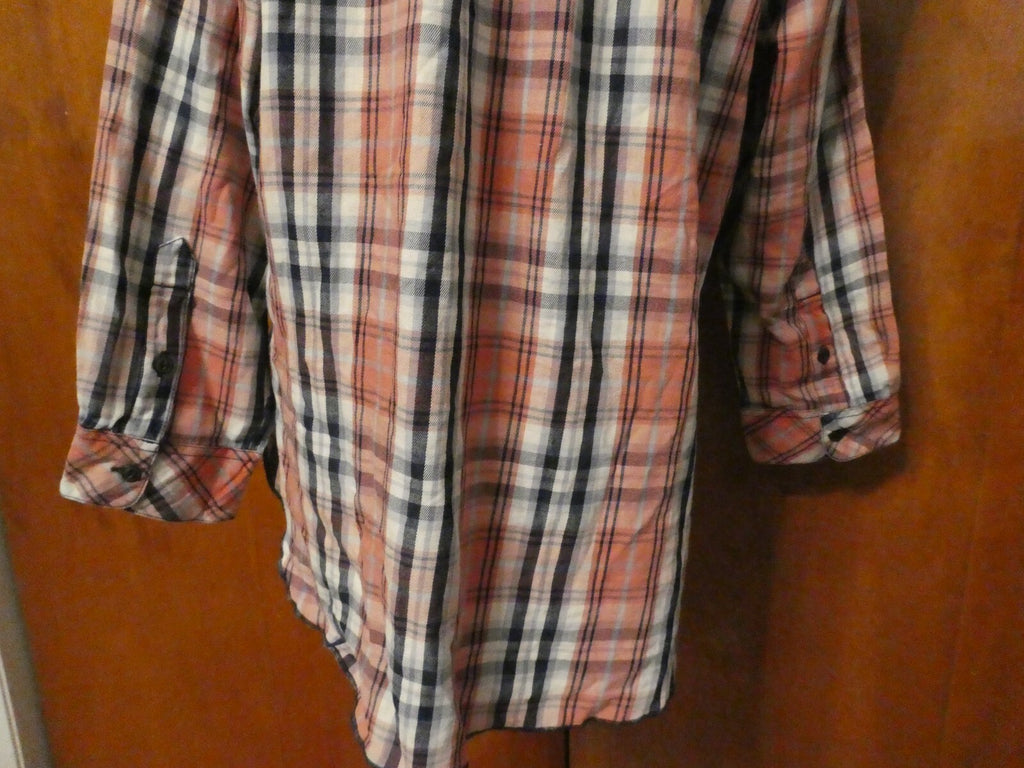 Denim & Supply womens multi color plaid shoulder cutout soft flannel shirt  