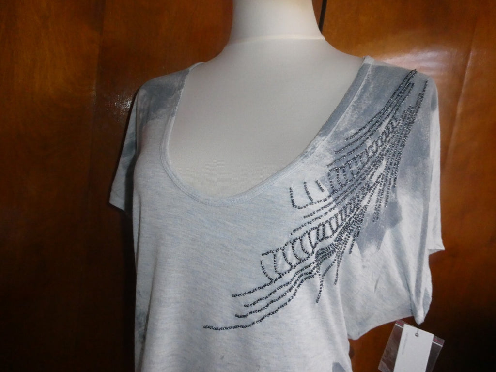 Calvin Klein Jeans women's gray viscose with beads decorated tunic top Medium
