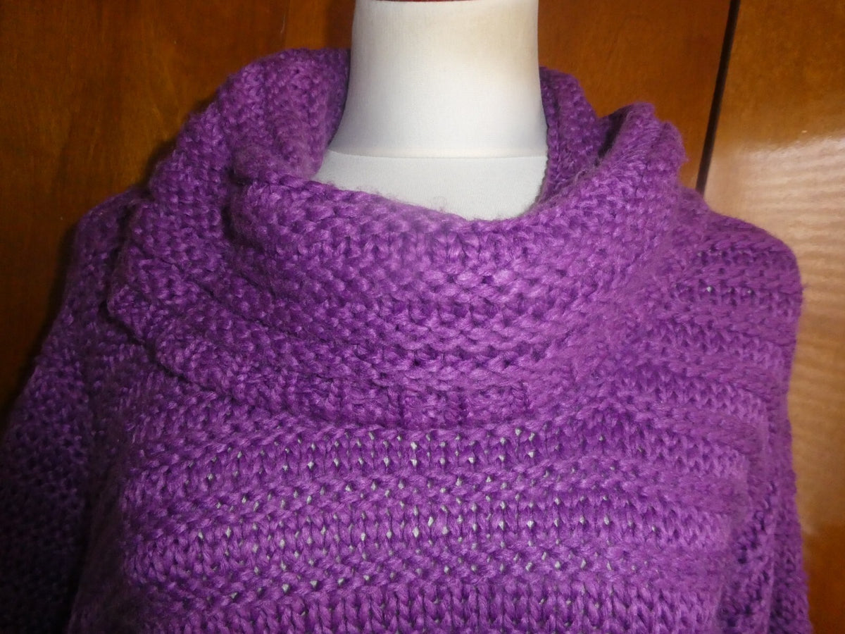 BEBE Women's Purple Detailed Gorgeous Sweater Mini Dress Large Can Fit Medium