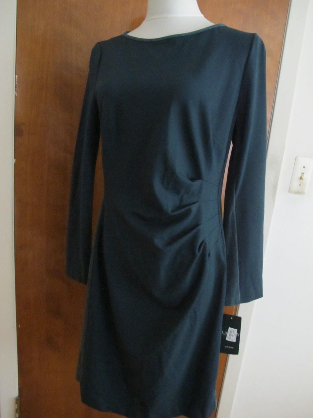 Ralph Lauren women's green evening gathered dress New