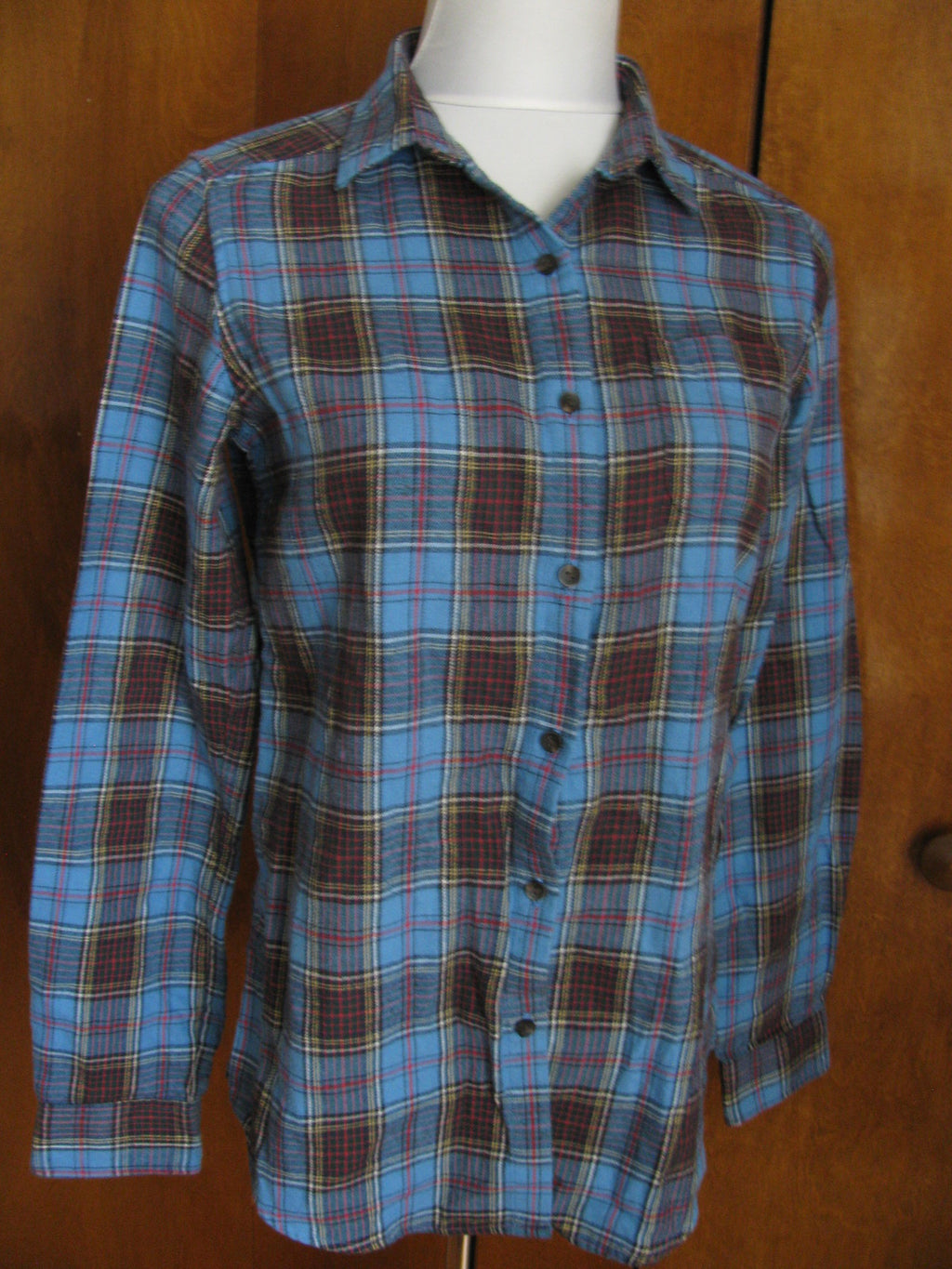 UNI QLO women’s flannel check long sleeve shirt Small