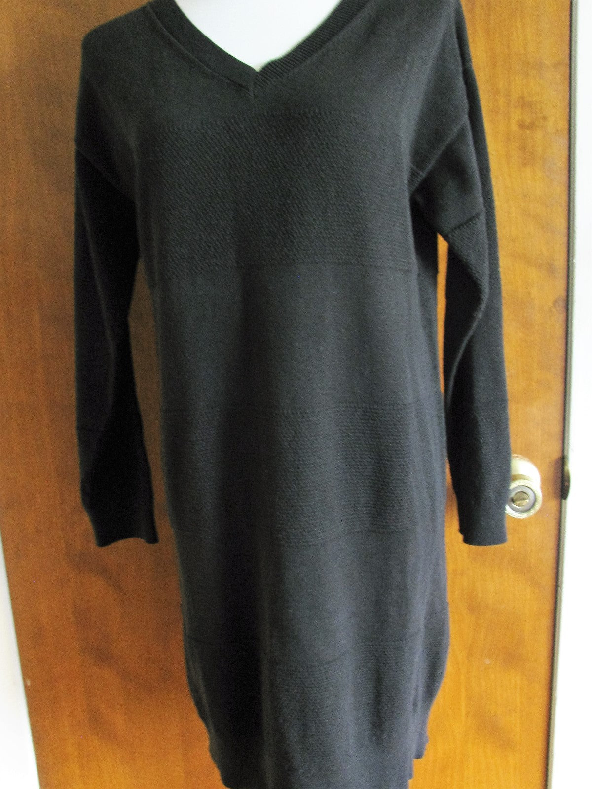 Gap women's black detailed Cotton long sleeves dress 