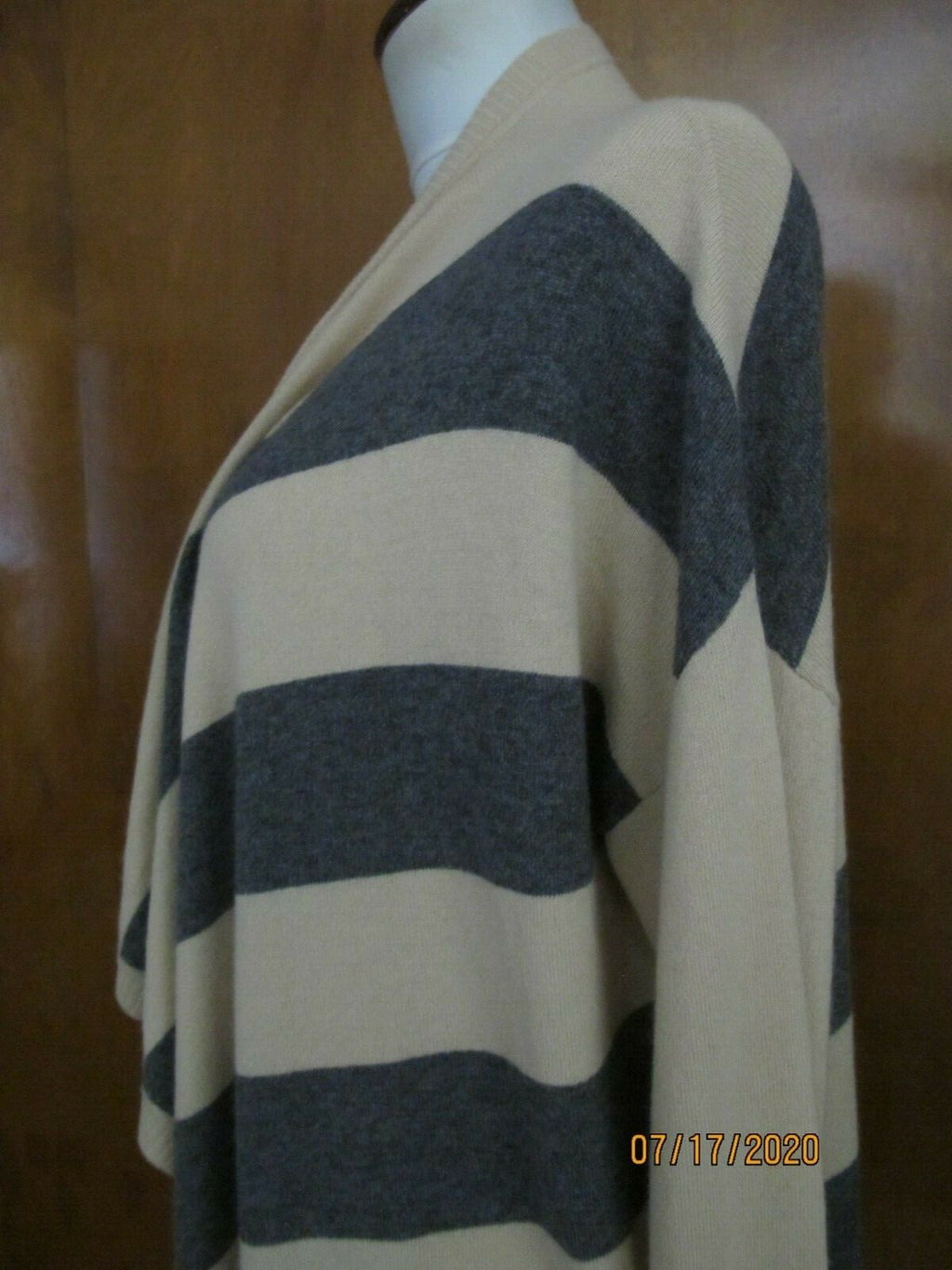 Basler women's sand striped open front cardigan size EU42