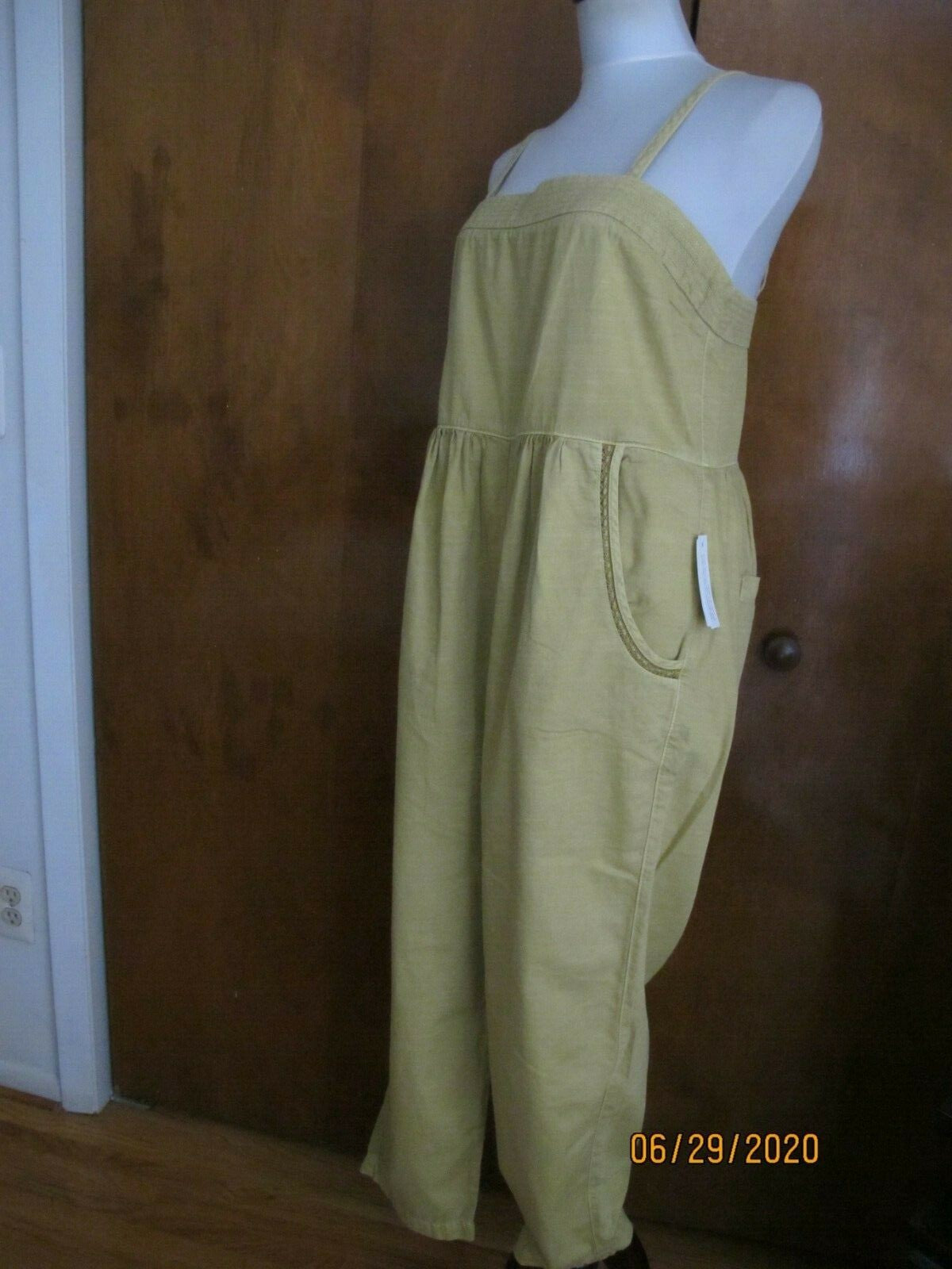 Anthropologie Gold Green Women’s Summer Jumpsuit 
