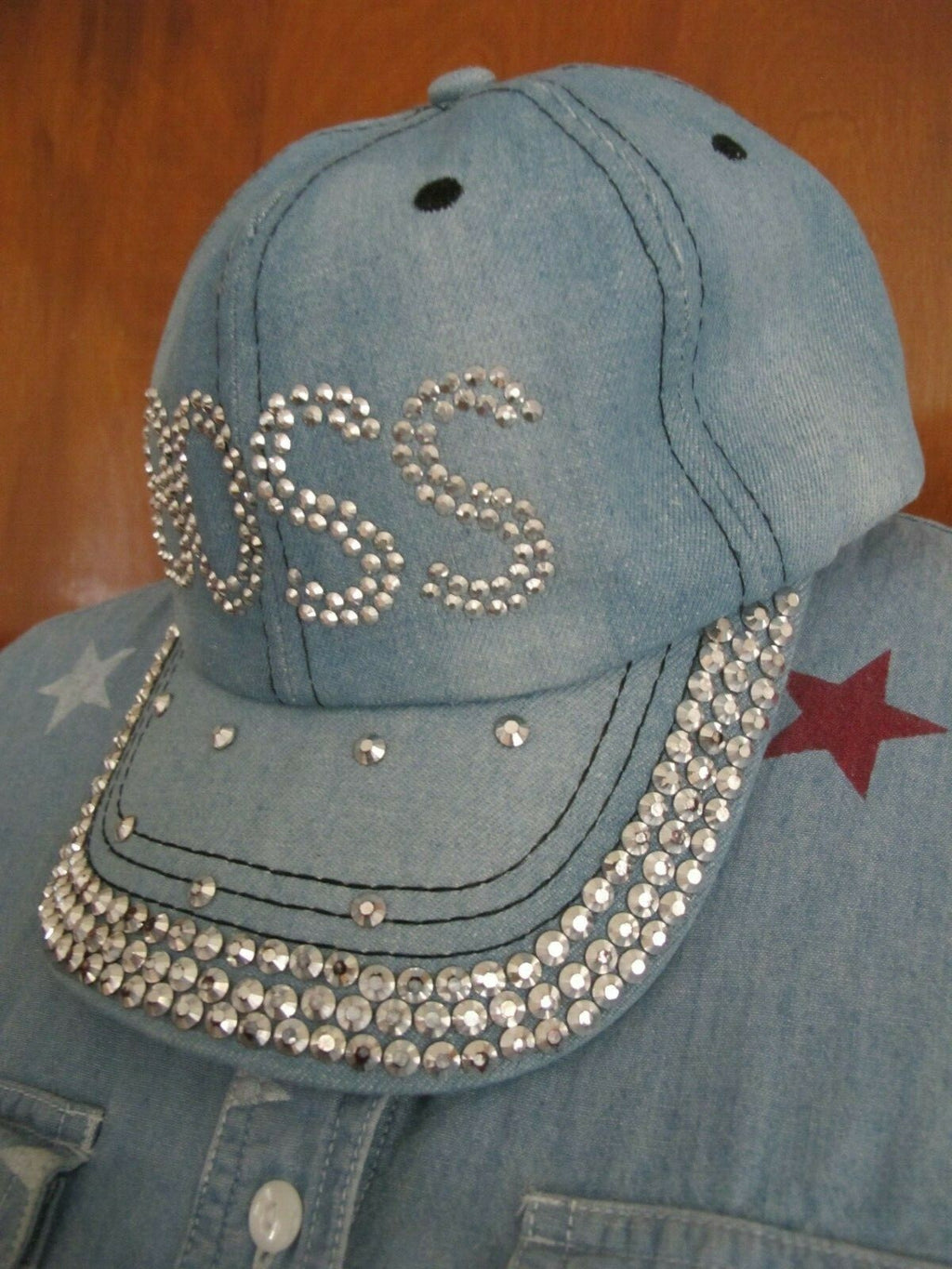 Marbella & Ashford women’s blue jeans hat one size 