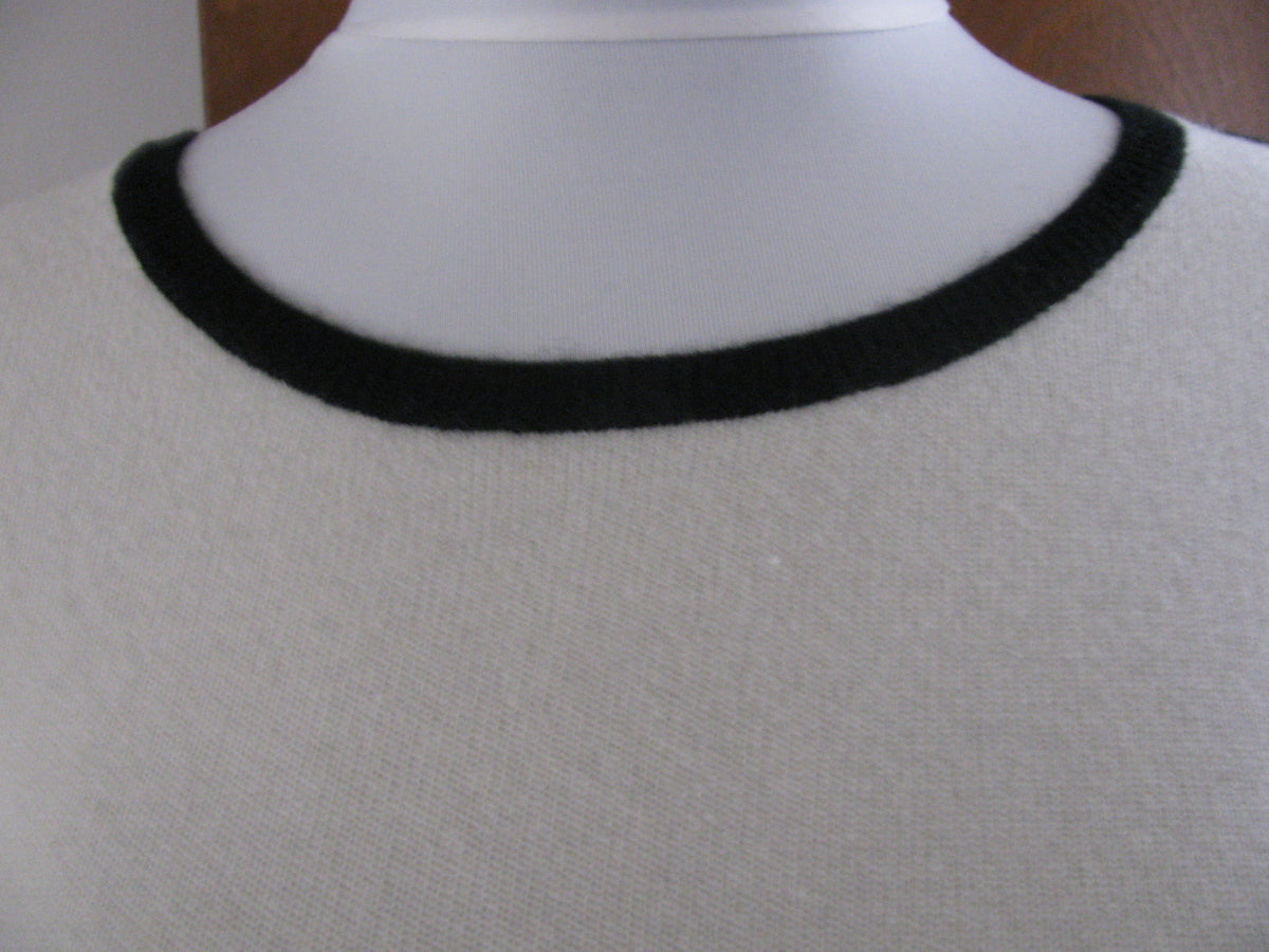 Ralph Lauren women's Cream Black cashmere sweater XLarge New