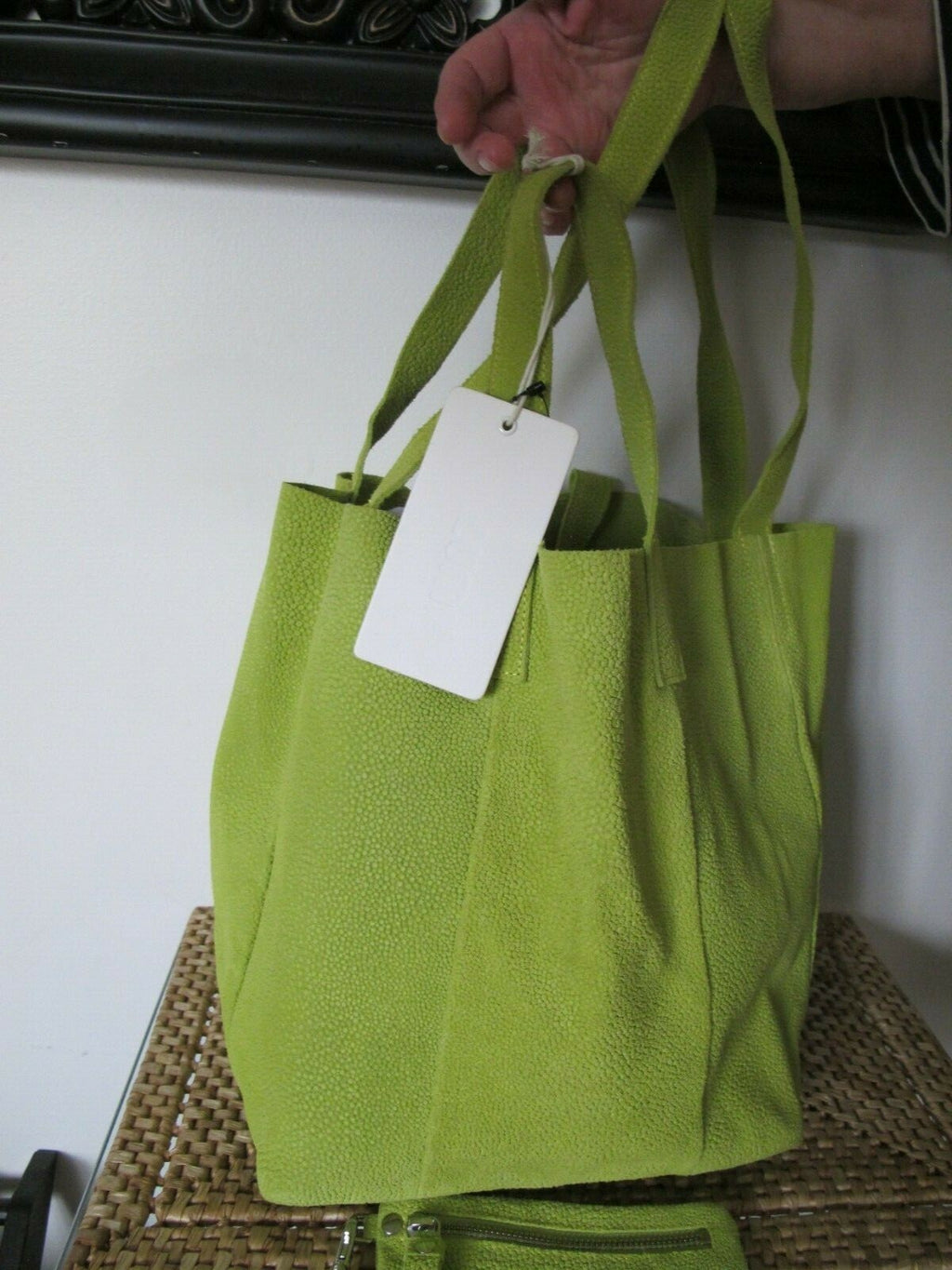 Anthropologie Lumi Women's Shoulder Bag Lime Genuine Leather