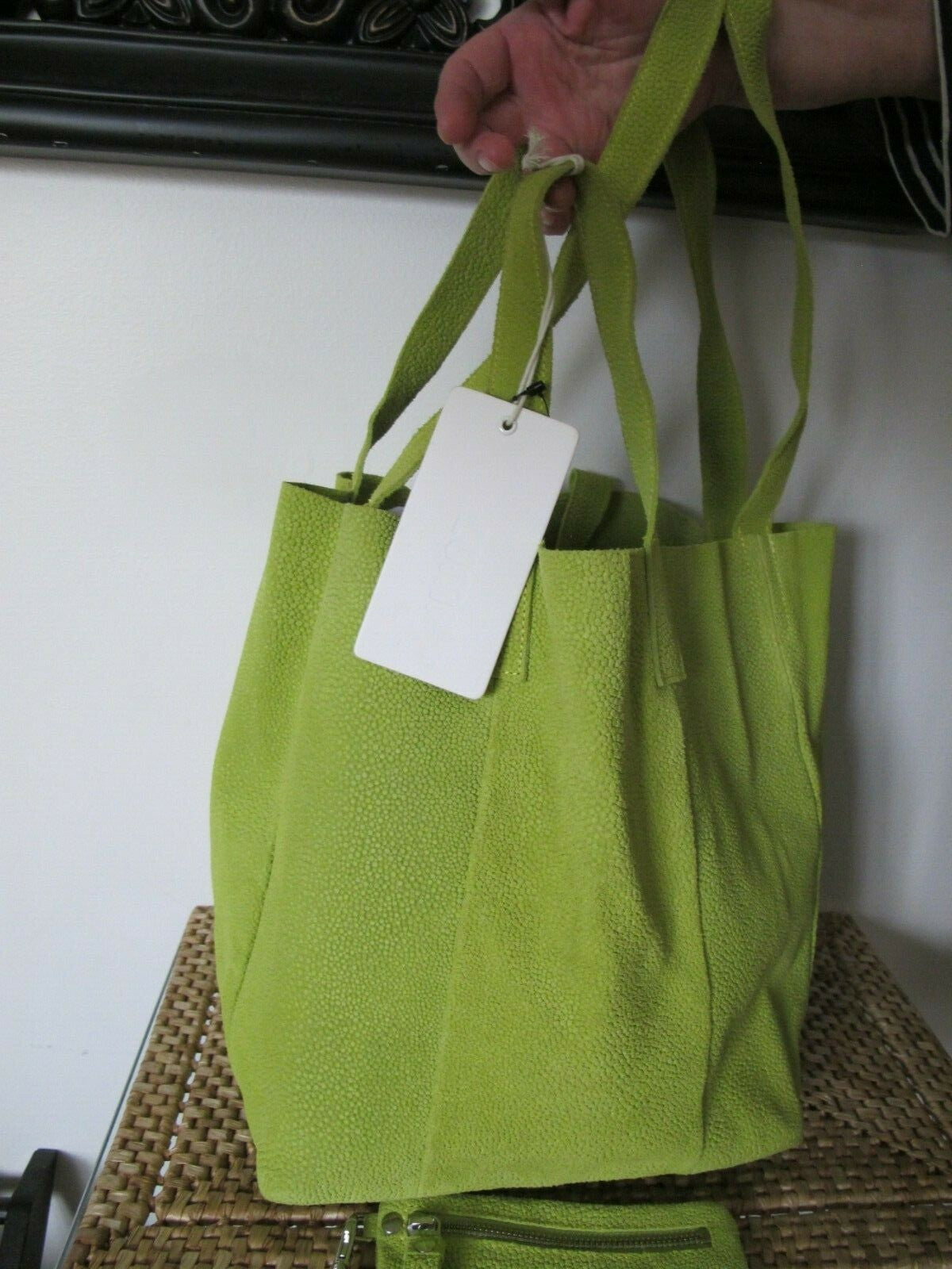 Anthropologie Lumi Women's Shoulder Bag Lime Genuine Leather