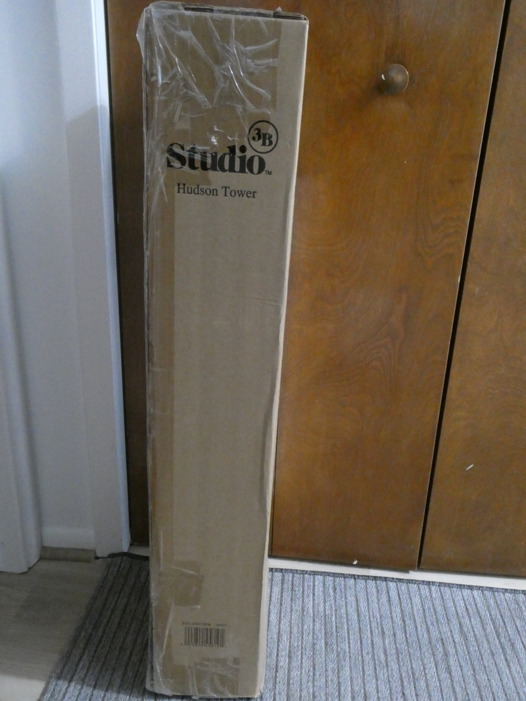Studio 3B Hudson Tower Gray Bathroom Storage Cabinet 66.3" Tall w/ Drawer&Glass
