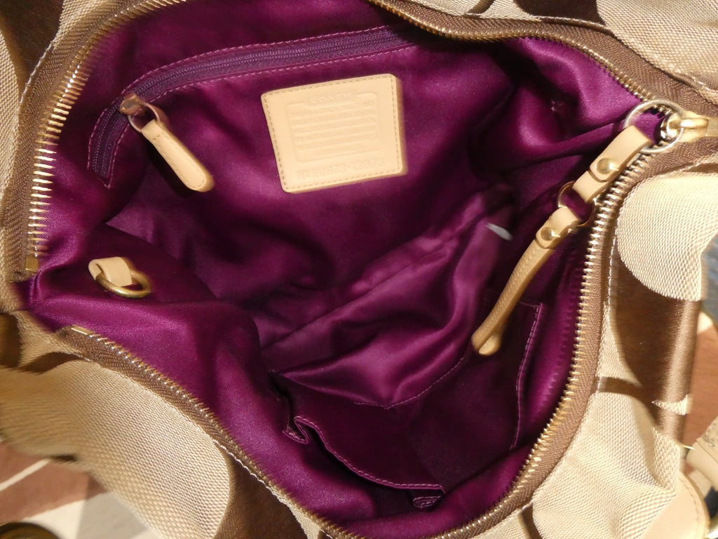Vintage Coach Authentic Handbag/Purse/Shoulder Bag Canvas, Leather E087312873